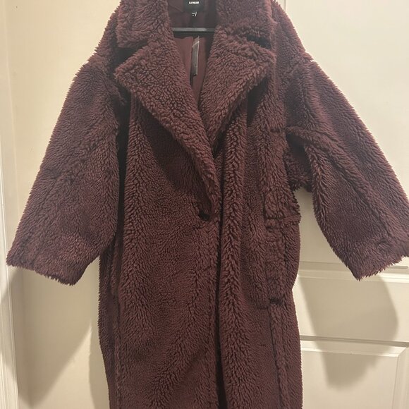 Teddy Clinched Back Maxi Coat XL - Picture 4 of 5